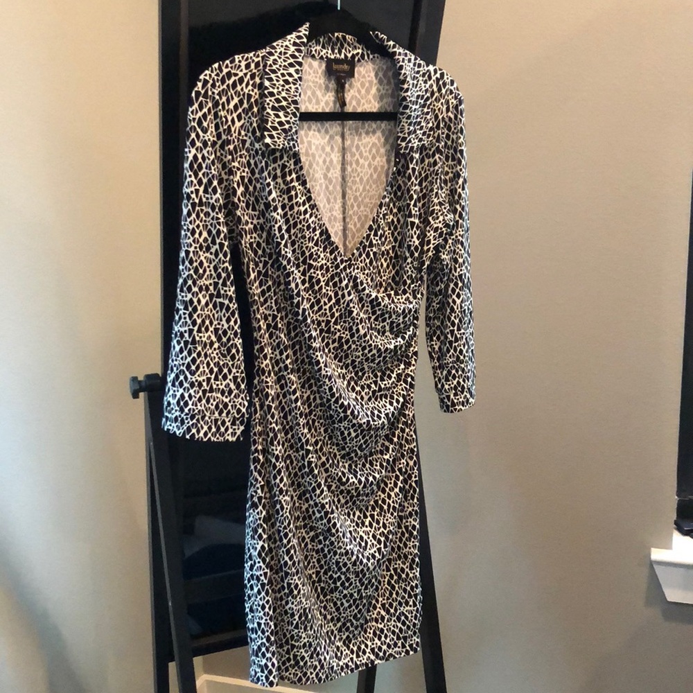 3/4 Sleeve Patterned Dress